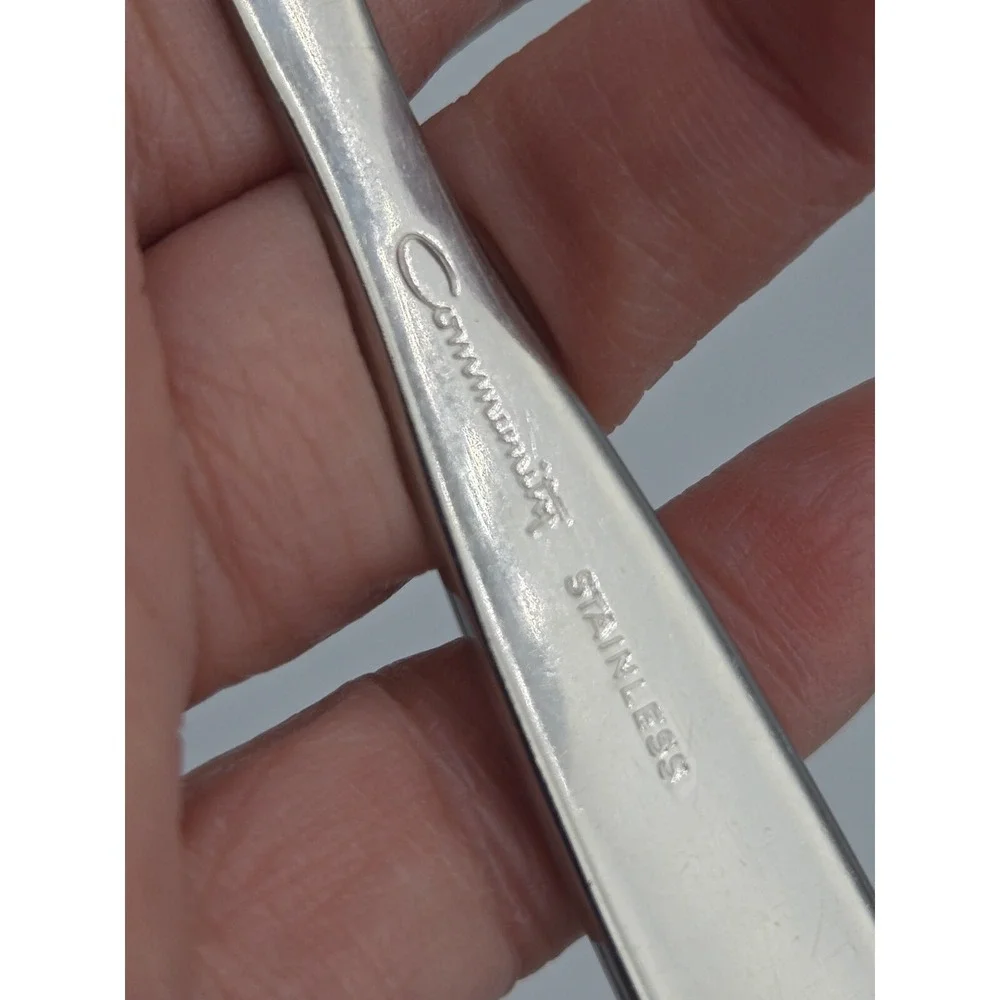 Oneida Community Frostfire Stainless Satin Solid Serving Spoon‎ & Meat Fork